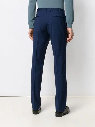Shop Incotex Classic Tailored Trousers In Blue
