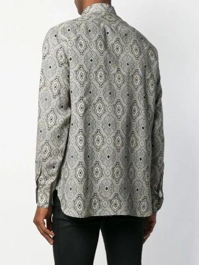 Shop Saint Laurent Paisley Printed Shirt In Grey