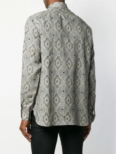 Saint Laurent Yves Paisley Printed Wool Shirt In Grey