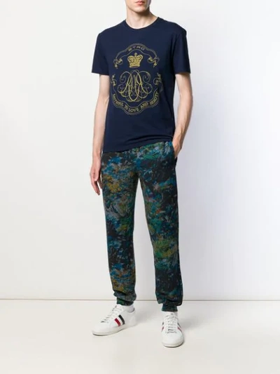 Shop Etro Printed T-shirt In Blue