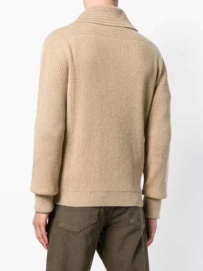 Shop Tom Ford Buttoned Cardigan In Neutrals