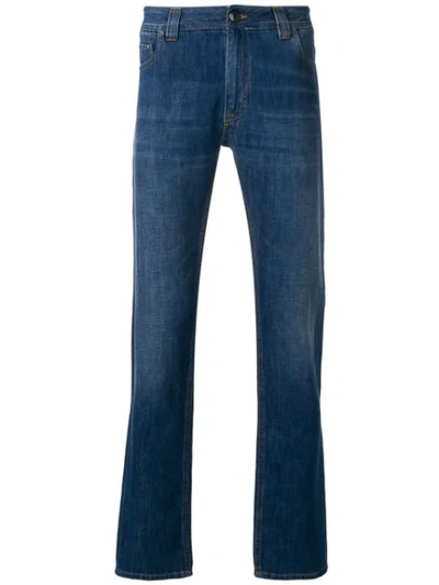 Shop Etro Straight Jeans In Blue