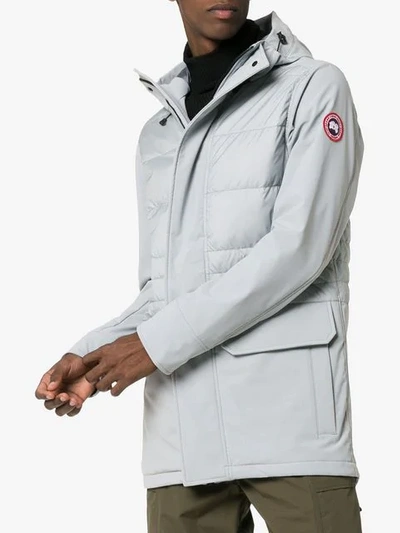 Shop Canada Goose Breton Hooded Feather Down Jacket In Grey