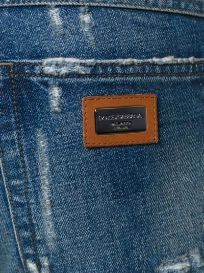 Shop Dolce & Gabbana Distressed Straight Jeans In Blue