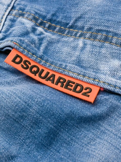 DSQUARED2 DISTRESSED SLIM-FIT JEANS - 蓝色