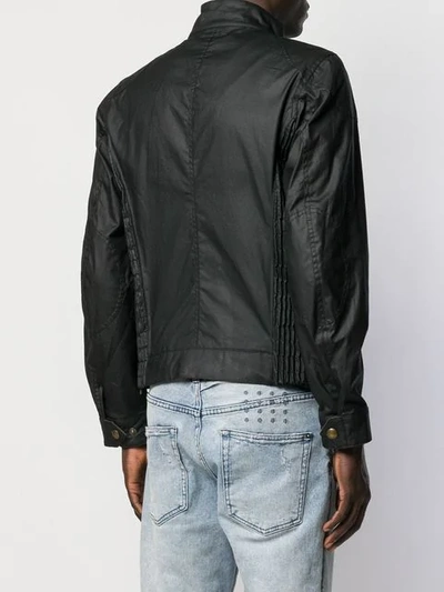 Shop Belstaff Fitted Biker Style Jacket - Black