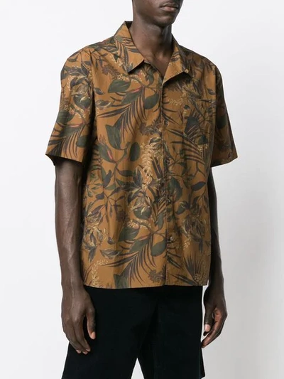 Shop Norse Projects Floral Short-sleeve Shirt In Brown