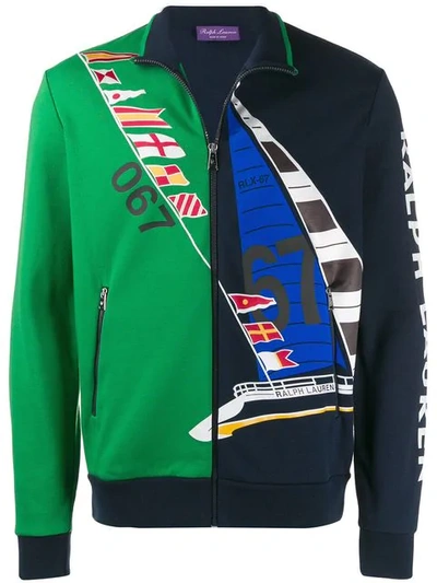 Polo Ralph Lauren Printed Zipped Jacket In Blue