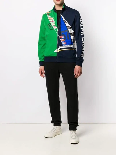Polo Ralph Lauren Printed Zipped Jacket In Blue