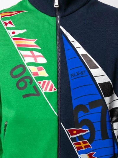 Polo Ralph Lauren Printed Zipped Jacket In Blue