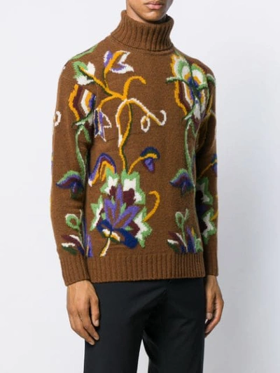 Shop Etro Floral Embroidered Sweater In 0150