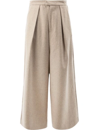 Shop Edward Crutchley Wide Leg Cropped Pants In Brown