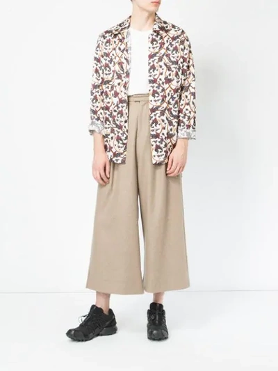 Shop Edward Crutchley Wide Leg Cropped Pants In Brown