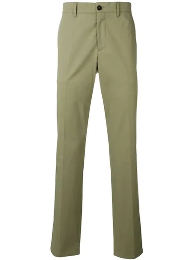 Shop Prada Pleated Tailored Trousers In Green