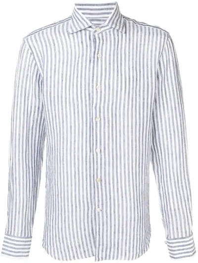 Shop Alessandro Gherardi Regular Striped Shirt In Blue
