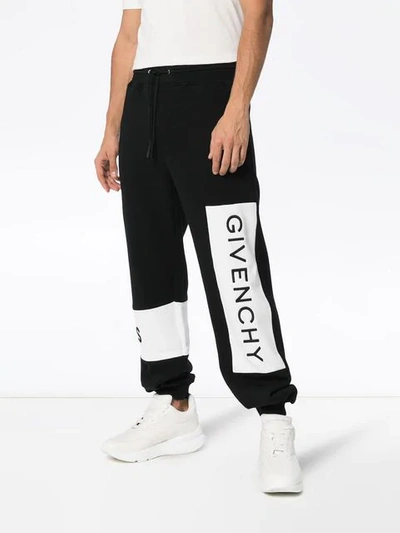 Shop Givenchy Logo Print Sweatpants In Black