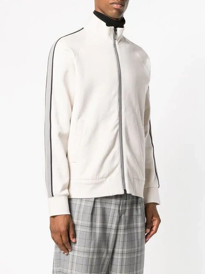 Shop Paolo Pecora Zipped Sweatshirt - White
