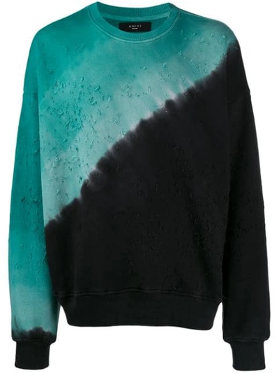 Shop Amiri Shotgun Tie-dye Crew Neck Sweatshirt In Blue