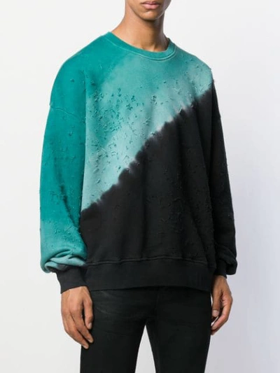 Shop Amiri Shotgun Tie-dye Crew Neck Sweatshirt In Blue