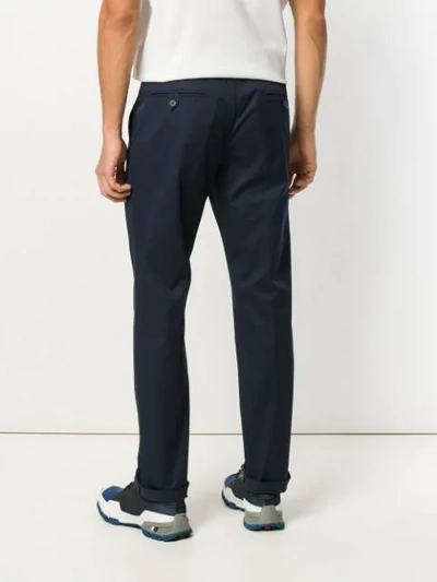 Shop Prada Classic Chino Trousers - Blue