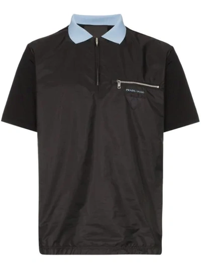 Shop Prada Technical Polo Shirt In Black