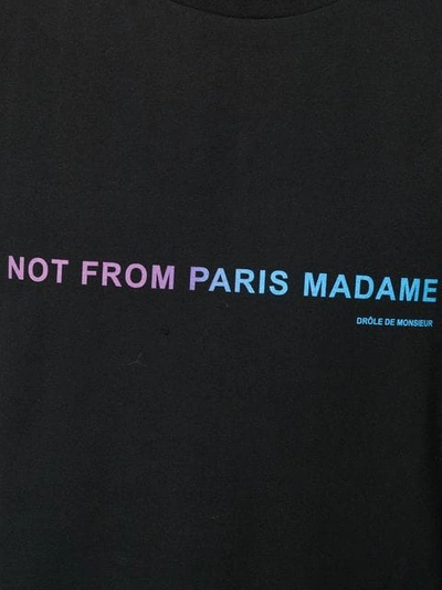 Shop Drôle De Monsieur Shaded Slogan T-shirt In Black