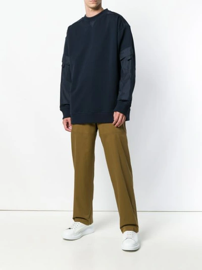 Shop Qasimi Patchwork Jersey Sweater - Blue