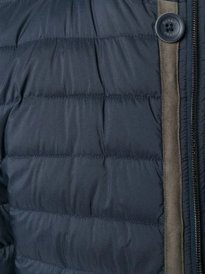 Shop Herno Concealed Zip Jacket In Blue
