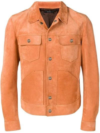 Shop Tom Ford Suede Jacket In Orange