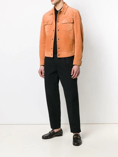 Shop Tom Ford Suede Jacket In Orange