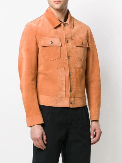 Shop Tom Ford Suede Jacket In Orange