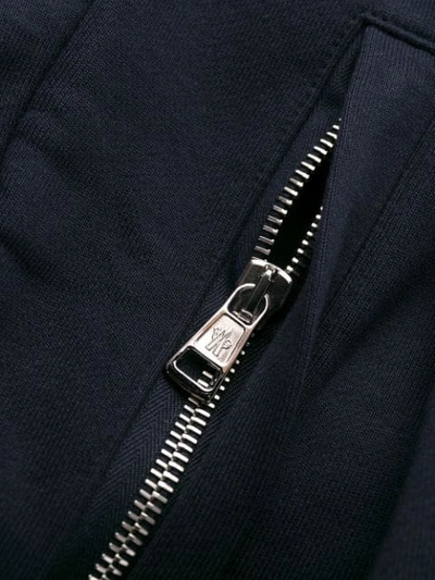 Shop Moncler Zip Front Sweatshirt In Blue