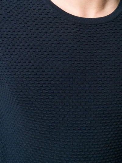 Shop Karl Lagerfeld Structured Pattern Jumper In Blue