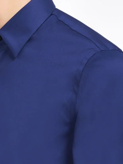 Shop Prada Plain Poplin Shirt In Blue