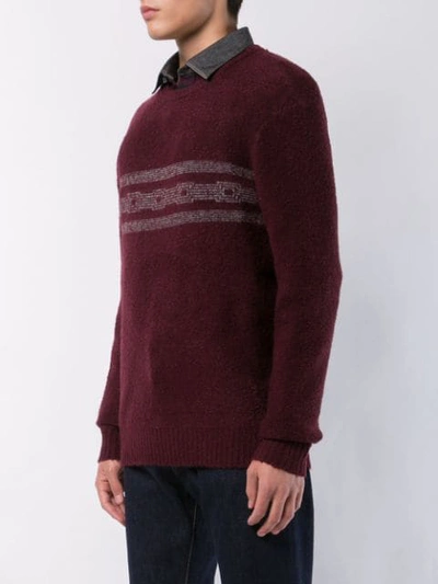 Shop Michael Bastian Striped Detail Sweater - Red