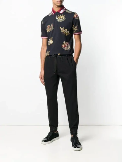 Shop Dolce & Gabbana Elasticated Waist Track Pants In Black