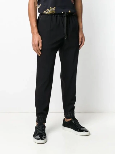 Shop Dolce & Gabbana Elasticated Waist Track Pants In Black