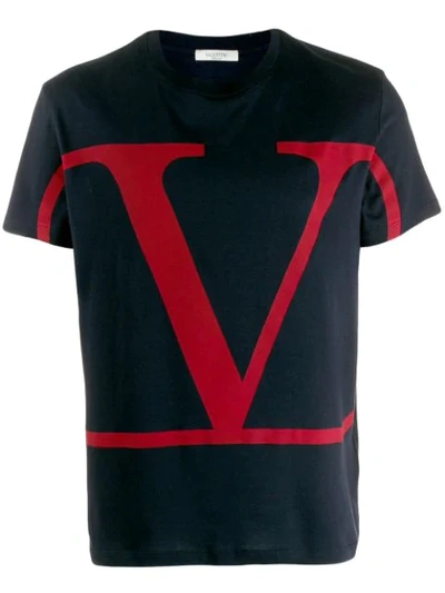 Shop Valentino T-shirt Mit Logo - Blau In Blue