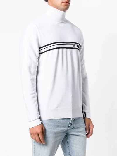 Shop Gcds Turtleneck Sweater In 1 White