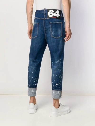 Shop Dsquared2 80's Cropped Jeans In Blue