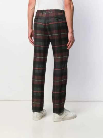 Shop Etro Check Trousers In Black