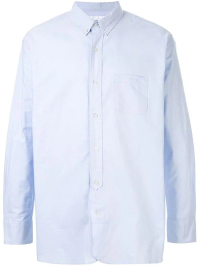 Shop Makavelic Printed Button Down Shirt In Blue