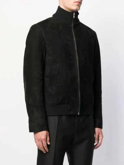 Shop Prada Zipped Roll Neck Jacket In Black