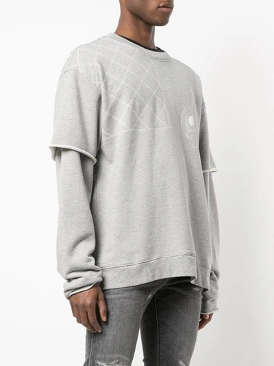 Shop Rta 117 Quilted Sweatshirt In Grey