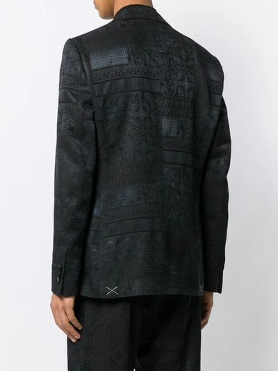 Shop Etro Jacquard Collage Blazer In Black
