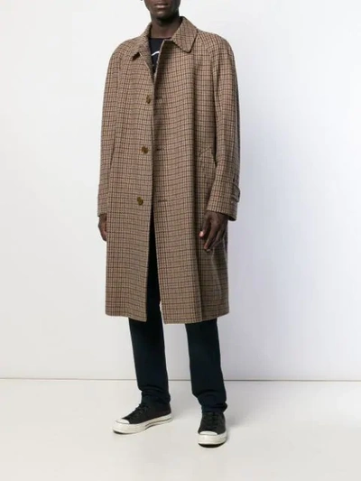 Pre-owned A.n.g.e.l.o. Vintage Cult 1990's Tweed Overcoat In Brown
