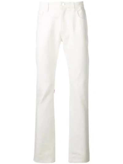 Shop Raf Simons White Skinny Jeans