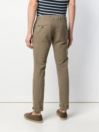 Shop Incotex Skinny Trousers In Neutrals