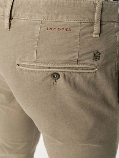 Shop Incotex Skinny Trousers In Neutrals