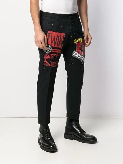Shop Dsquared2 Punk Tailored Trousers In Black